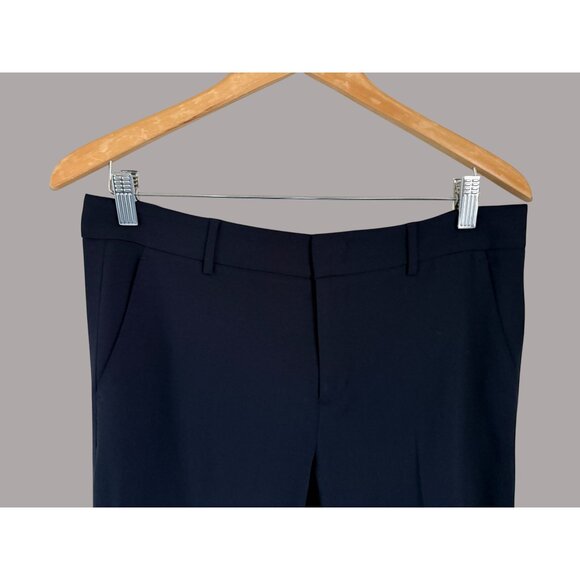 Vince Womens Slim-Fit Navy Trousers Size 12 Wool Blend With Pockets - Picture 2 of 8